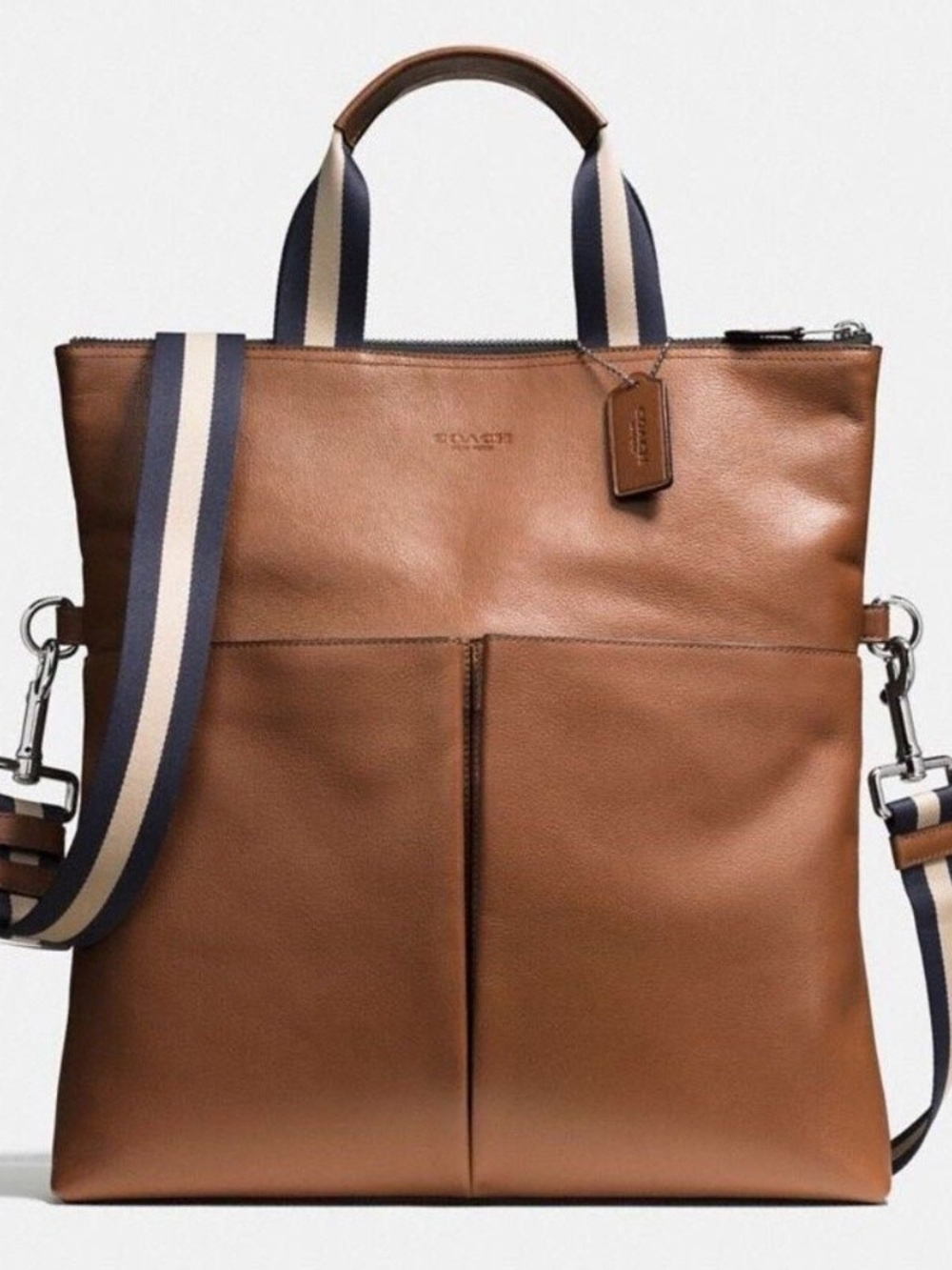 Coach - Charles Foldover Leather Crossbody Bag F71722 | Brown